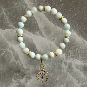 Morganite with Tree Charm